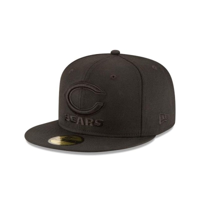 Black Chicago Bears Hat - New Era NFL Black On Black 59FIFTY Fitted Caps USA0836247